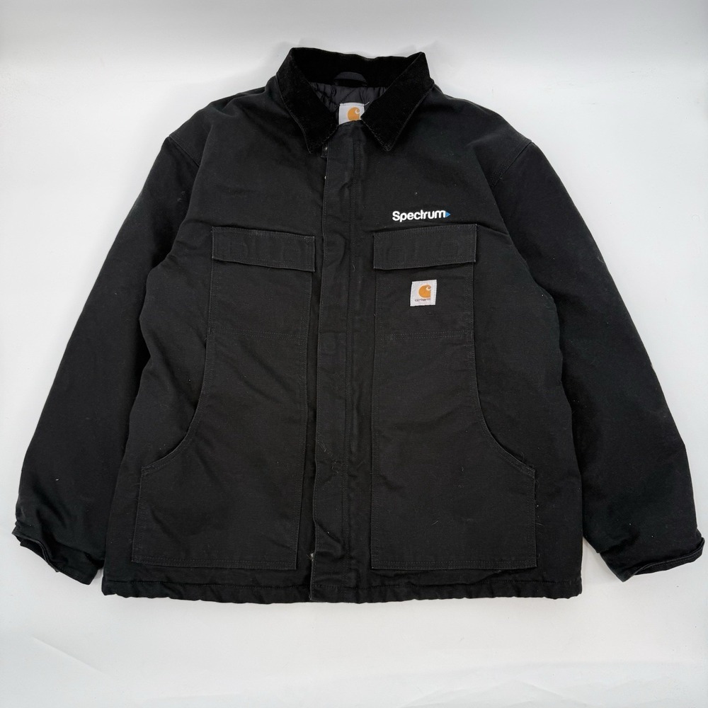Carhartt Jacket Mens XL Black Duck Coat Heavy Full Zip Workwear